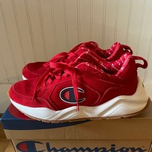 SOLD**Red velvet Champion tennis size 7youth/8.5womens